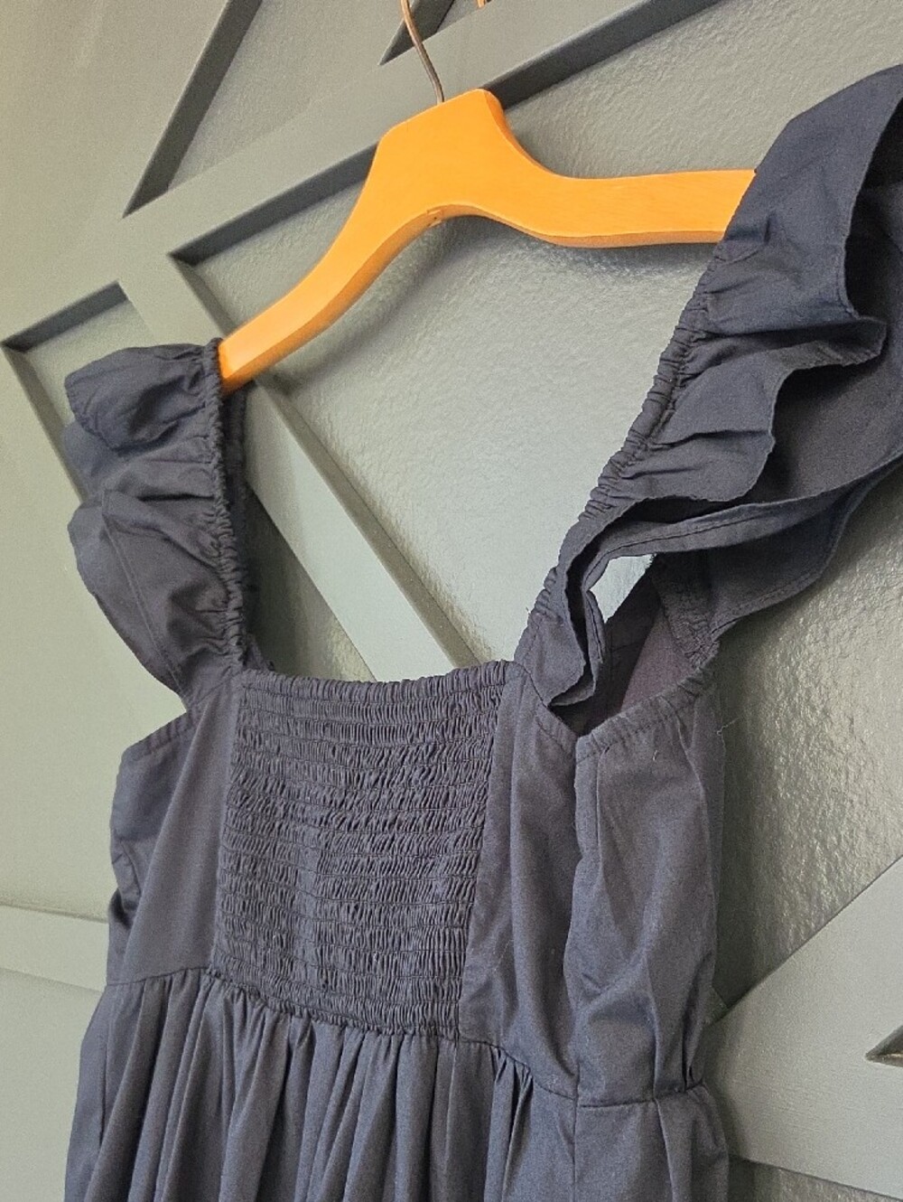 {Abercrombie & Fitch} Ruffle Sleeve Tiered Poplin Midi/Maxi Dress - Picture 7 of 16